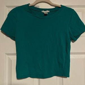 Teal green Bozzolo rib tee (large)